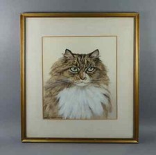 Watercolour Maine Coon Cat