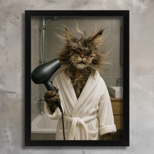 Funny Cat Bathroom Wall Art