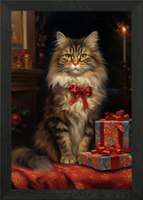 Christmas Maine Coon cat