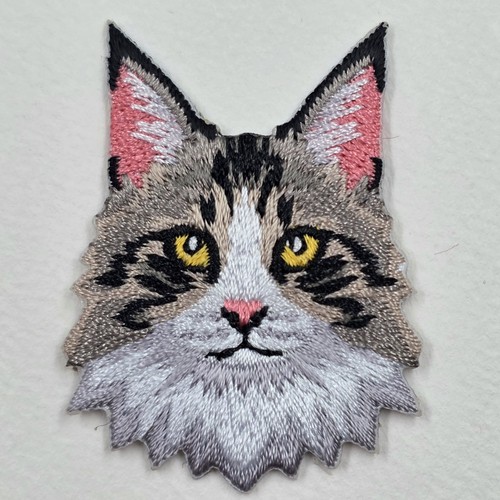 Maine coon cat embroidered - maine,