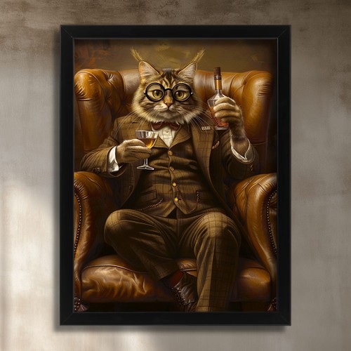 Maine coon wall art gentleman - coon,